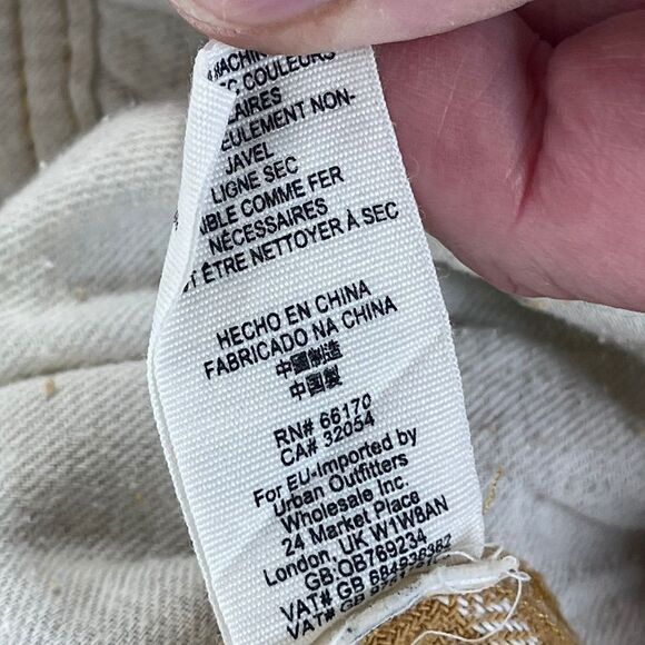 Free People Yellow High Waist Woven Striped Button Front Crop Pants Sz 2 - Picture 8 of 8